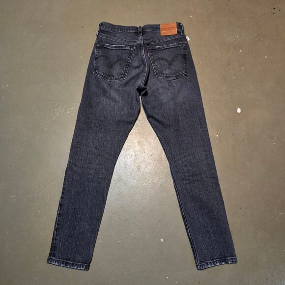 Levi's Premium Mid Rise Button Fly 501 Skinny Fit Jeans in‎ Coal Black Size 24 - Picture 4 of 8